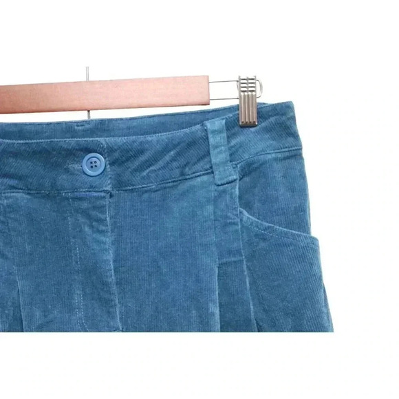 NWT Alison Sheri Corduroy Pants XS Pleated Straight Leg Academia Preppy Blue - Picture 6 of 12